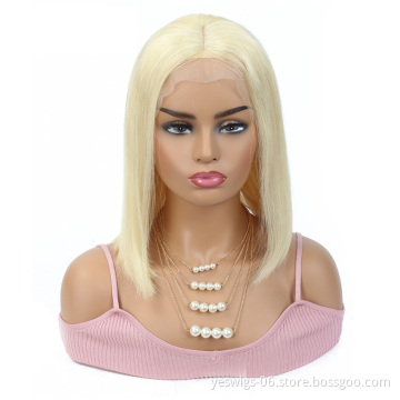 613 Blonde 13x4 Straight Lace Wigs 100% Virgin Human Hair Bob Wigs for Black Women Brazilian Human Hair Lace Front Wigs